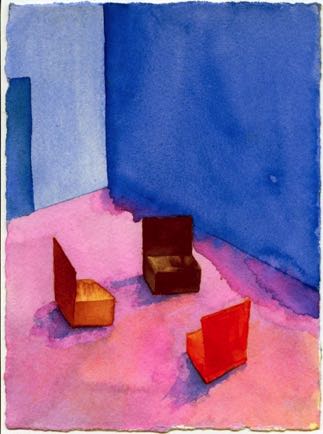 22 (3 Chairs), 14cmx19cm, Watercolour 22 (3 Chairs), 14cmx19cm, Watercolour